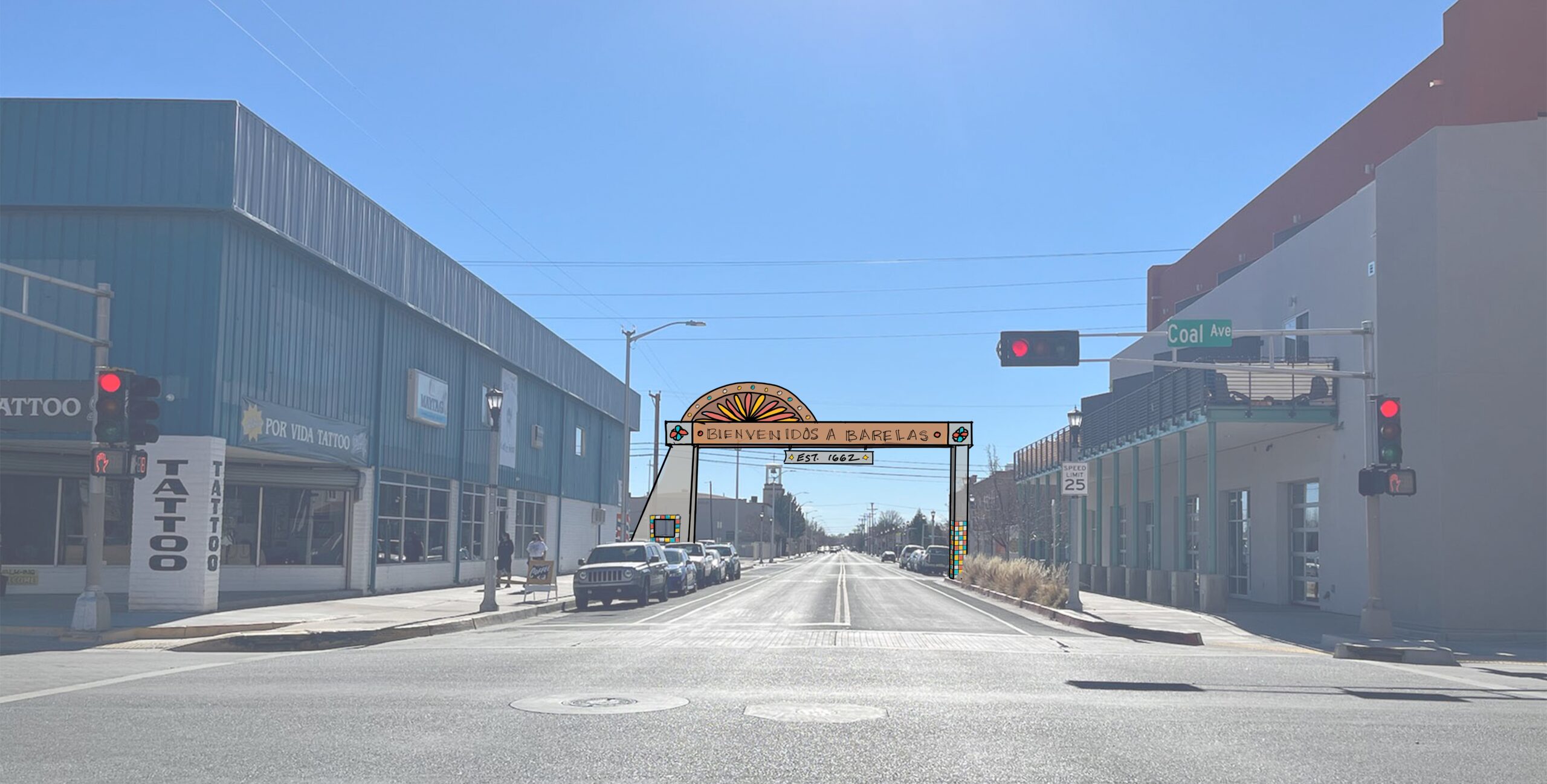 An image of the proposed Barelas neighborhood welcoming gateway.